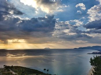 View of sea against cloudy sky