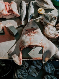 Mantaray fish at market