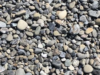 Full frame shot of pebbles on beach