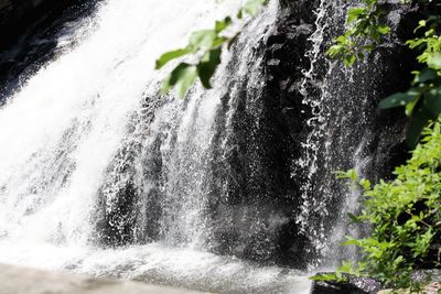 Water splashing on rocks