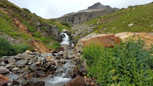 Scenic view of waterfall