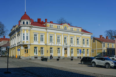  winter in tammisaari finland. old city hall on the city square