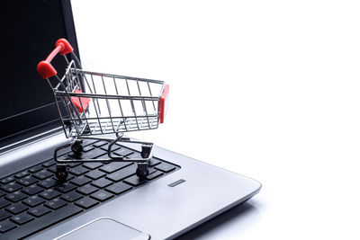 Metallic structure against white background