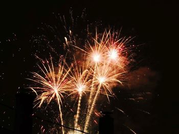 Low angle view of firework display