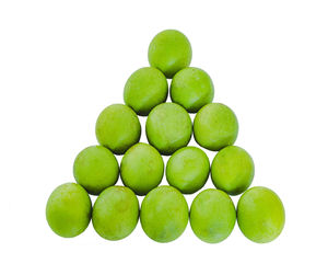 Close-up of blueberries against white background