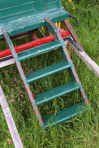 High angle view of field