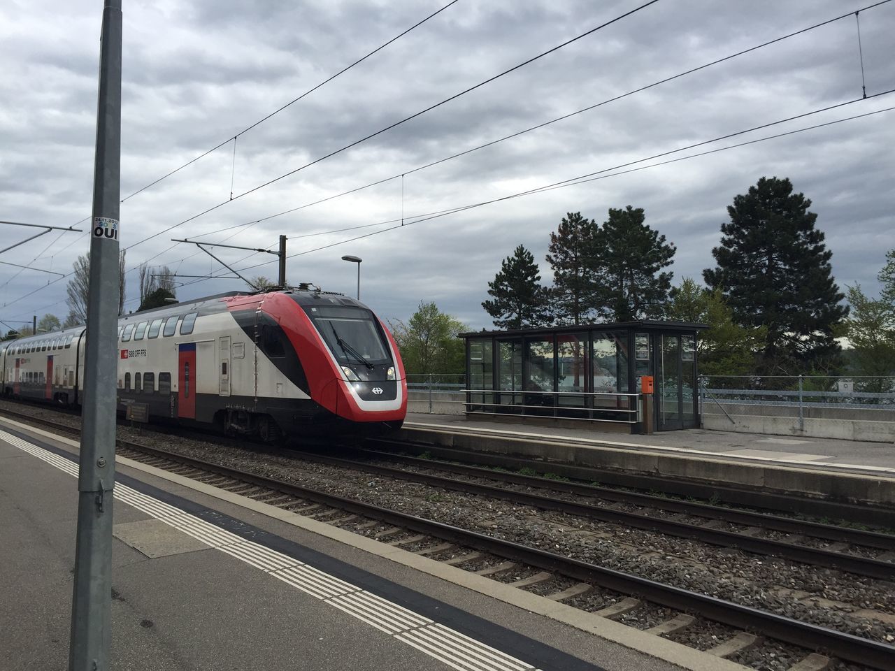 TRAIN ON RAILROAD TRACKS