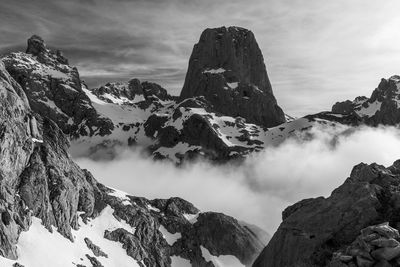 Panoramic view of majestic mountains against sky