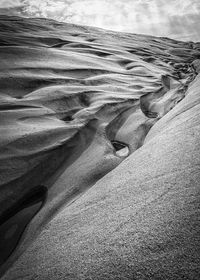 High angle view of sand dune