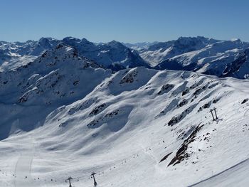 Scenic view of snowcapped mountains