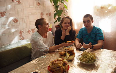 People sitting on table