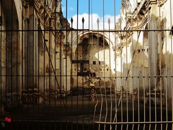 Exterior of abandoned building against sky