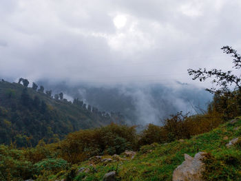 Scenic view of mountains against sky