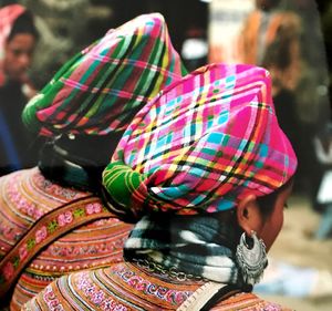 Rear view of woman wearing hat