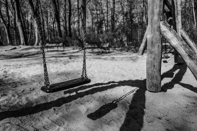 Empty swing in park