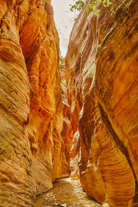 Landscape detail of slot canyons in kanarra falls, utah.