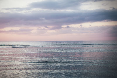 Scenic view of sea against dramatic sky