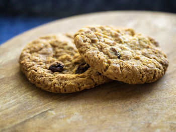 Close-up of cookies on table