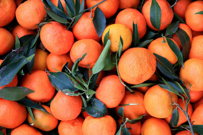 Full frame shot of oranges at market