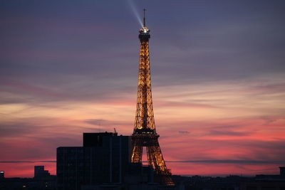 Low angle view of communications tower against clear sky