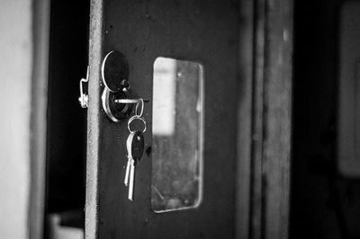 Close-up of metal door