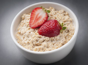 High angle view of breakfast served in bowl