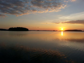 Scenic view of sea at sunset