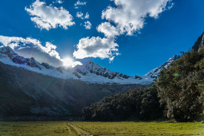 Scenic view of mountains against sky