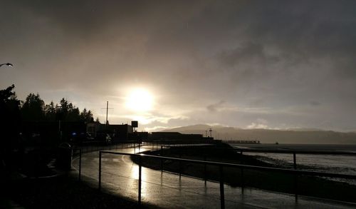 Scenic view of sea at sunset