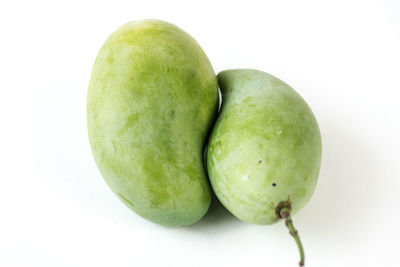 Close-up of apple against white background