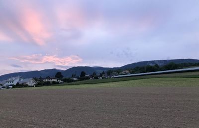 Scenic view of field against sky