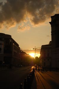 View of city at sunset