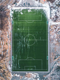 Directly above shot of soccer field