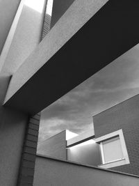 Low angle view of modern building against sky