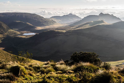 Scenic view of mountains against sky