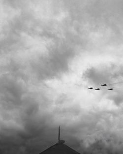 Low angle view of airplane flying in sky