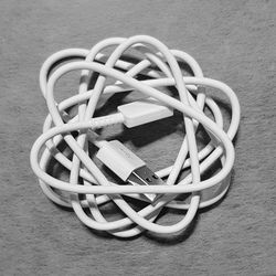 High angle view of container on table