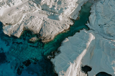 High angle view of beach