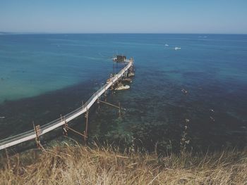 High angle view of sea against sky