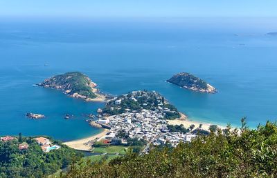 High angle view of sea shore