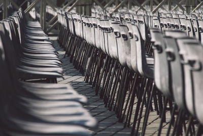 Empty chairs in a row at st peters square