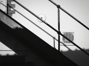 Low angle view of staircase against sky