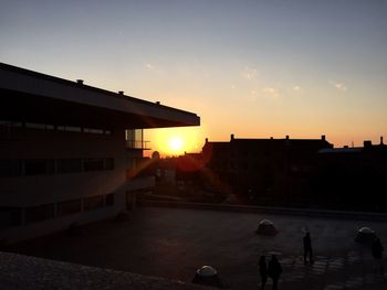 Buildings at sunset