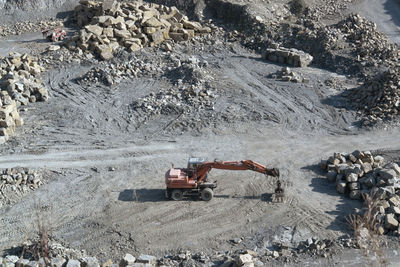 High angle view of construction site