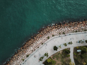 High angle view of swimming pool