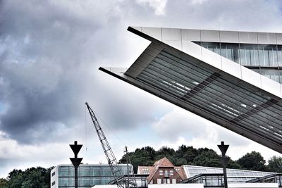 Low angle view of city against sky