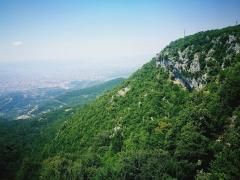 High angle view of landscape against sky