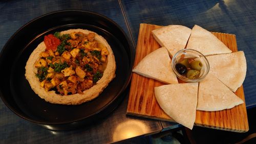 Close-up of food in plate on table