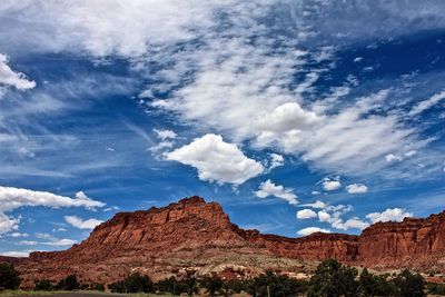 View of landscape against cloudy sky