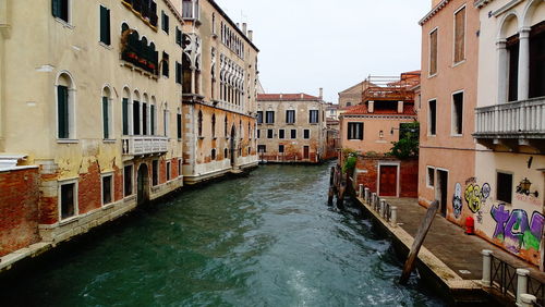 Canal passing through buildings